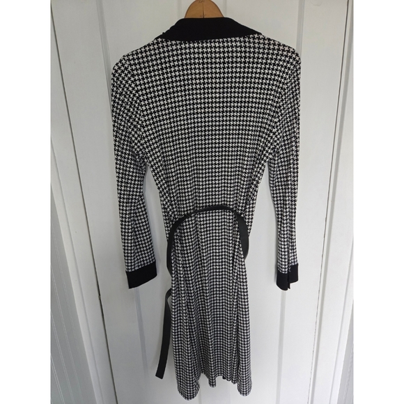 NWT Michael Kors Houndstooth Collar Belted Dress Office Corpcore Stretch Size L - Picture 9 of 10
